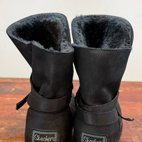 Women's Skechers Fleece Lined Boots Size 11 Black - Picture 3 of 6